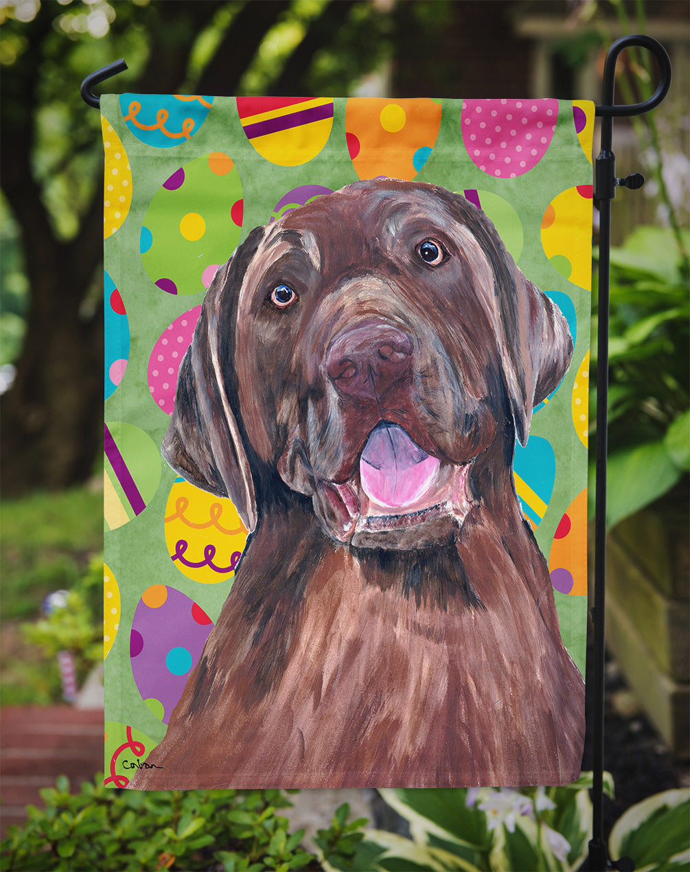 Labrador Easter Eggtravaganza Garden Flag Mailbox Decorative Yard Banner Outside Patio Artwork for Flower Beds, Garden Size, Multicolor