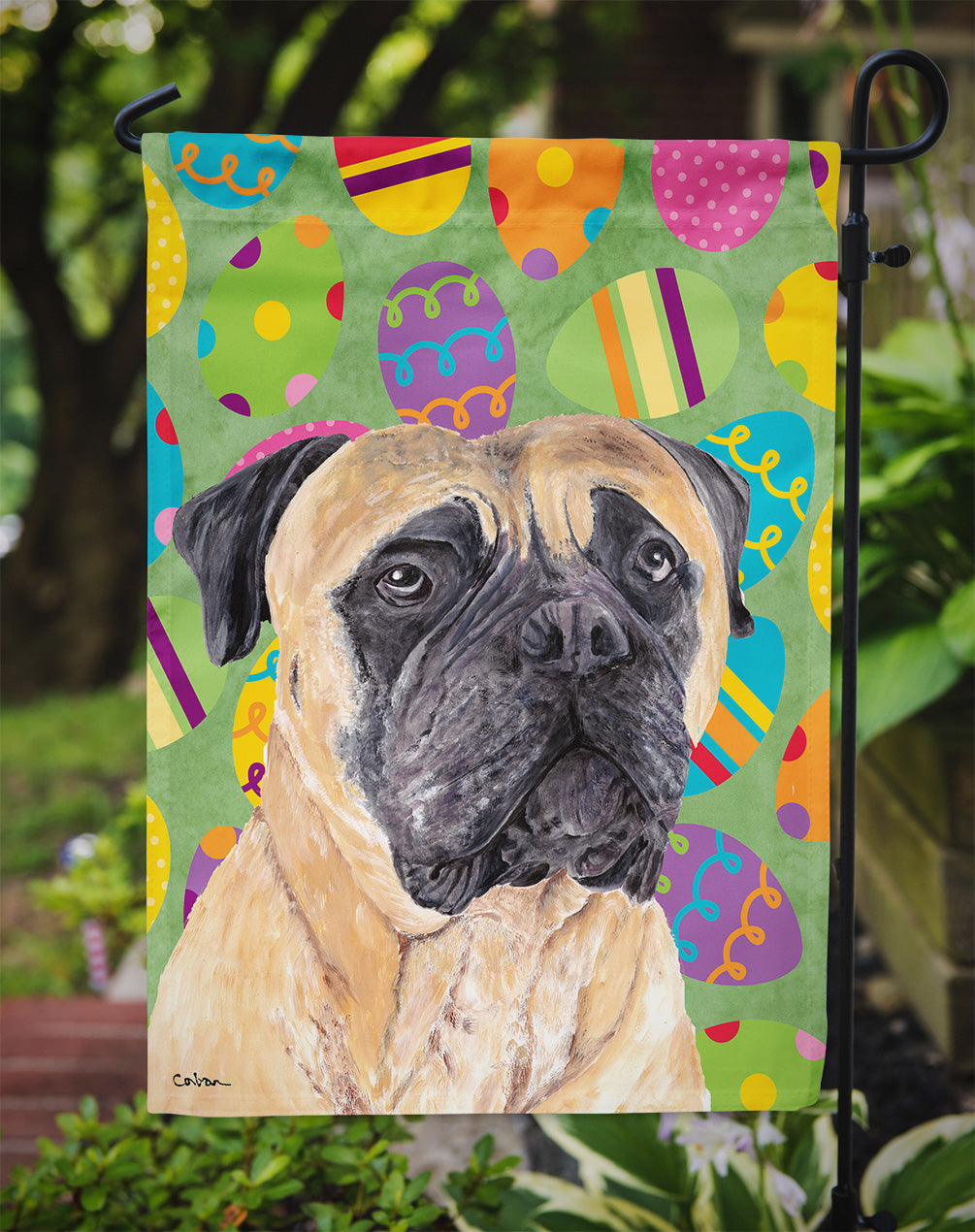Mastiff Easter Eggtravaganza Garden Flag Mailbox Decorative Yard Banner Outside Patio Artwork for Flower Beds, Garden Size, Multicolor