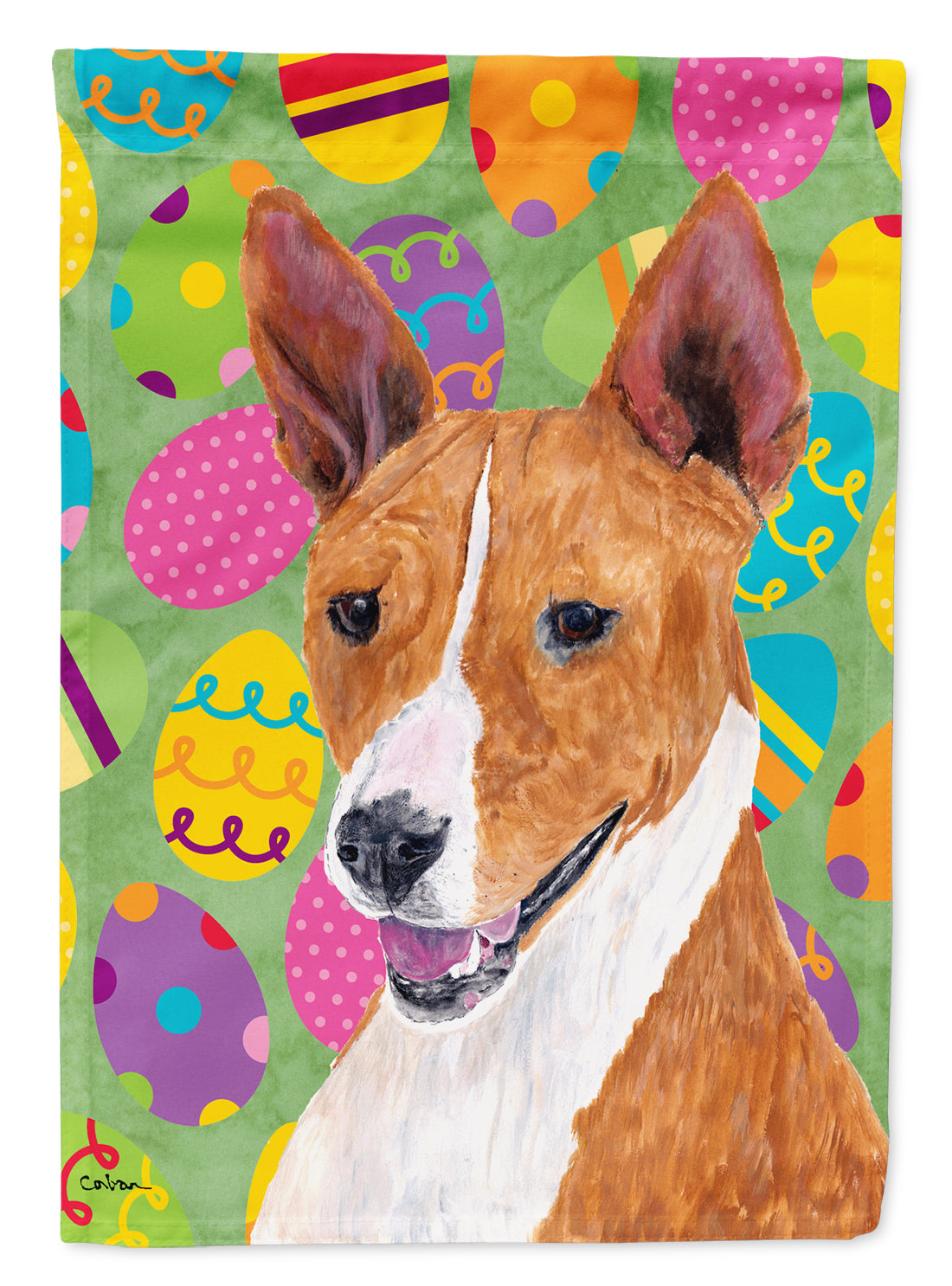 Basenji Easter Eggtravaganza Garden Flag Mailbox Decorative Yard Banner Outside Patio Artwork for Flower Beds, Garden Size, Multicolor