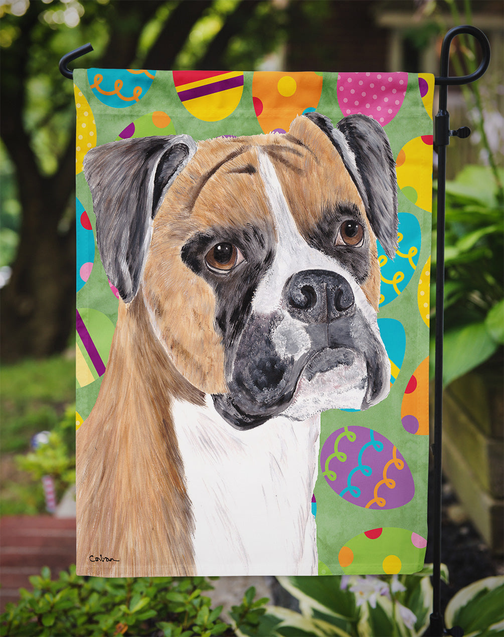Boxer Easter Eggtravaganza Garden Flag Mailbox Decorative Yard Banner Outside Patio Artwork for Flower Beds, Garden Size, Multicolor