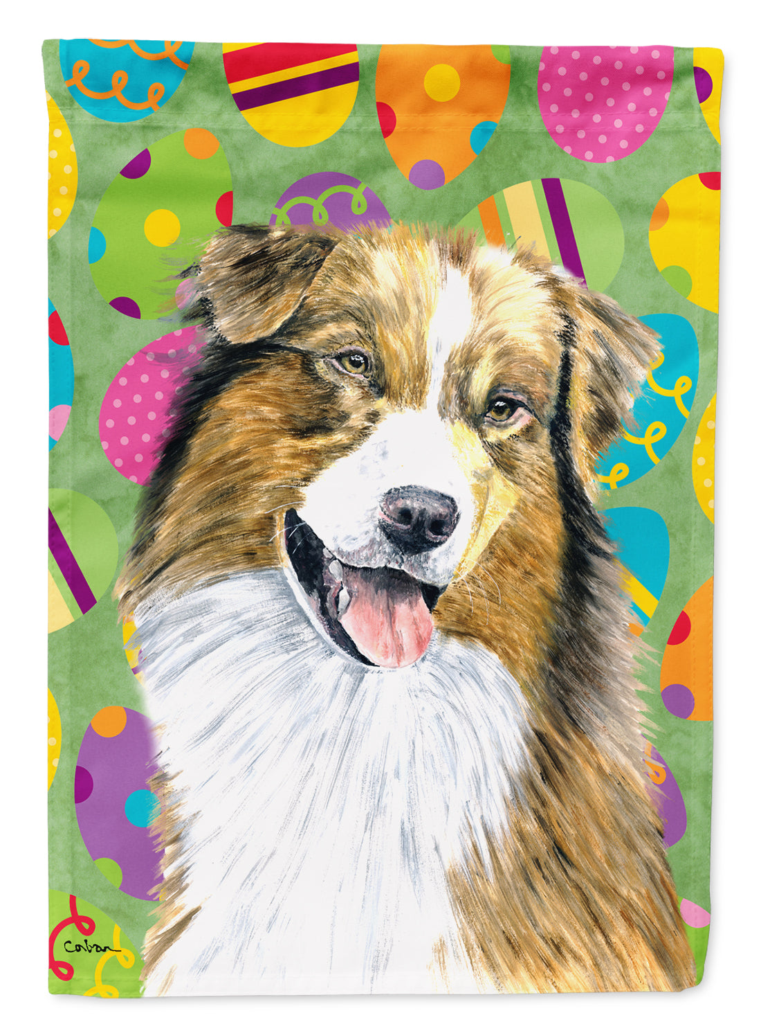 Australian Shepherd Easter Eggtravaganza Garden Flag Mailbox Decorative Yard Banner Outside Patio Artwork for Flower Beds, Garden Size, Multicolor