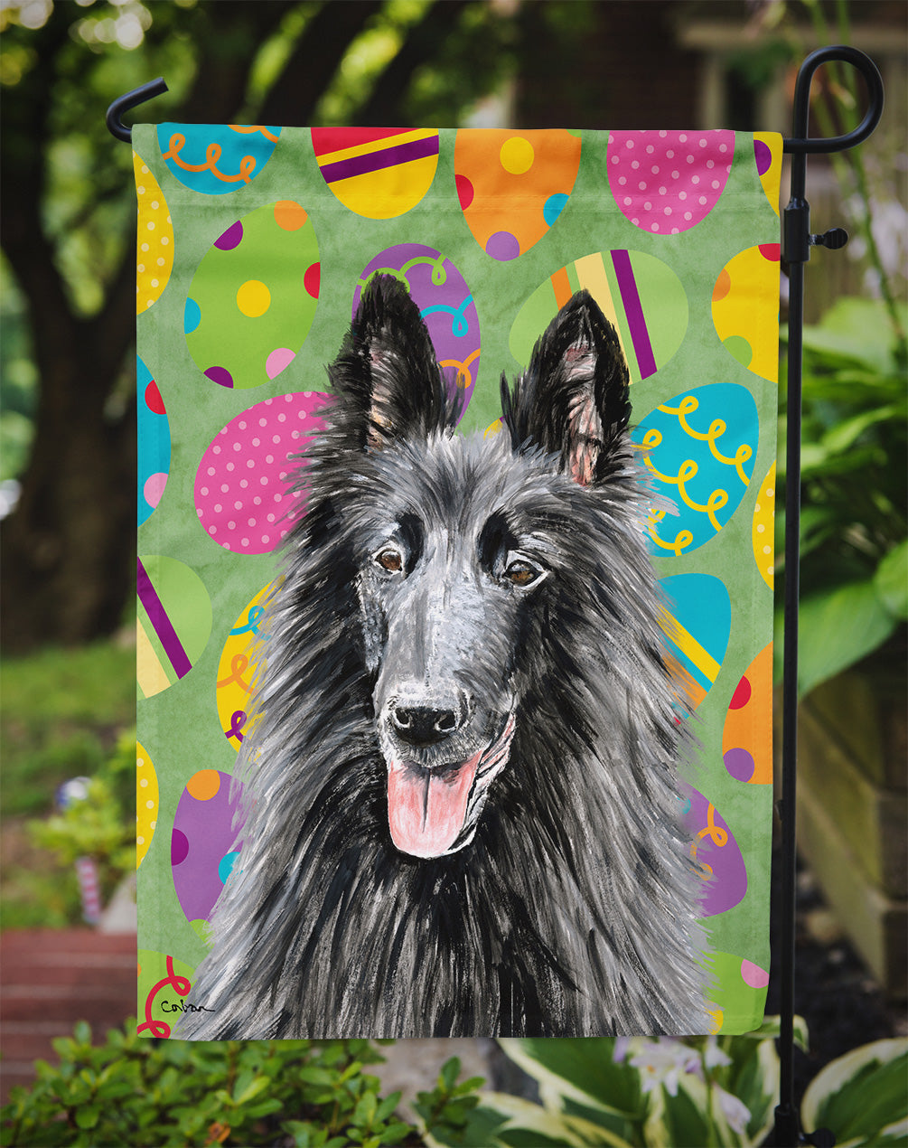 Belgian Sheepdog Easter Eggtravaganza Garden Flag Mailbox Decorative Yard Banner Outside Patio Artwork for Flower Beds, Garden Size, Multicolor