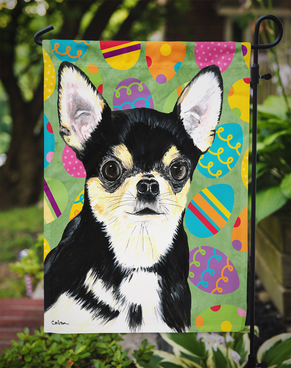 Chihuahua Easter Eggtravaganza Garden Flag Mailbox Decorative Yard Banner Outside Patio Artwork for Flower Beds, Garden Size, Multicolor