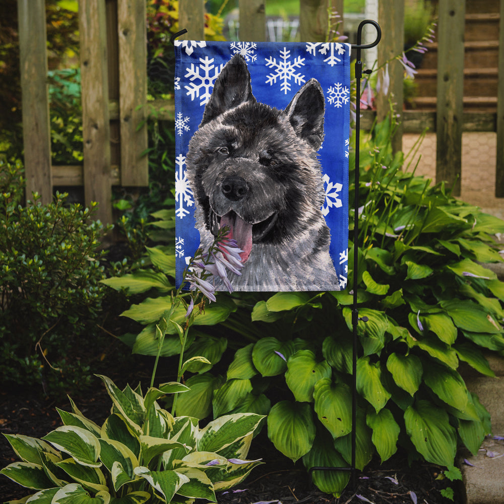 Akita Winter Snowflakes Holiday Garden Flag Mailbox Decorative Yard Banner Outside Patio Artwork for Flower Beds, Garden Size, Multicolor