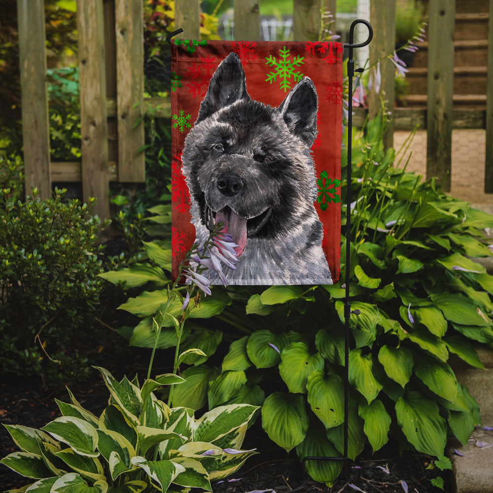 Akita Red Snowflakes Holiday Christmas Garden Flag Mailbox Decorative Yard Banner Outside Patio Artwork for Flower Beds, Garden Size, Multicolor