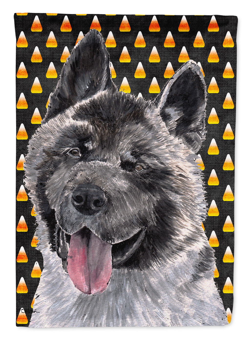 Akita Candy Corn Halloween Garden Flag Mailbox Decorative Yard Banner Outside Patio Artwork for Flower Beds, Garden Size, Multicolor