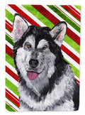 Alaskan Malamute Candy Cane Holiday Christmas Garden Flag Mailbox Decorative Yard Banner Outside Patio Artwork for Flower Beds, Garden Size, Multicolor