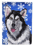 Alaskan Malamute Winter Snowflakes Holiday Garden Flag Mailbox Decorative Yard Banner Outside Patio Artwork for Flower Beds, Garden Size, Multicolor