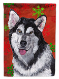 Alaskan Malamute Red Snowflakes Holiday Christmas Garden Flag Mailbox Decorative Yard Banner Outside Patio Artwork for Flower Beds, Garden Size, Multicolor