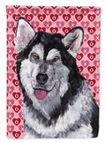 Alaskan Malamute Hearts Love and Valentine's Day Garden Flag Mailbox Decorative Yard Banner Outside Patio Artwork for Flower Beds, Garden Size, Multicolor