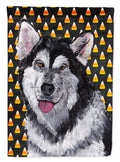Alaskan Malamute Candy Corn Halloween Garden Flag Mailbox Decorative Yard Banner Outside Patio Artwork for Flower Beds, Garden Size, Multicolor
