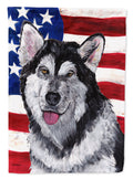 Alaskan Malamute USA Patriotic American Flag Garden Flag Mailbox Decorative Yard Banner Outside Patio Artwork for Flower Beds, Garden Size, Multicolor
