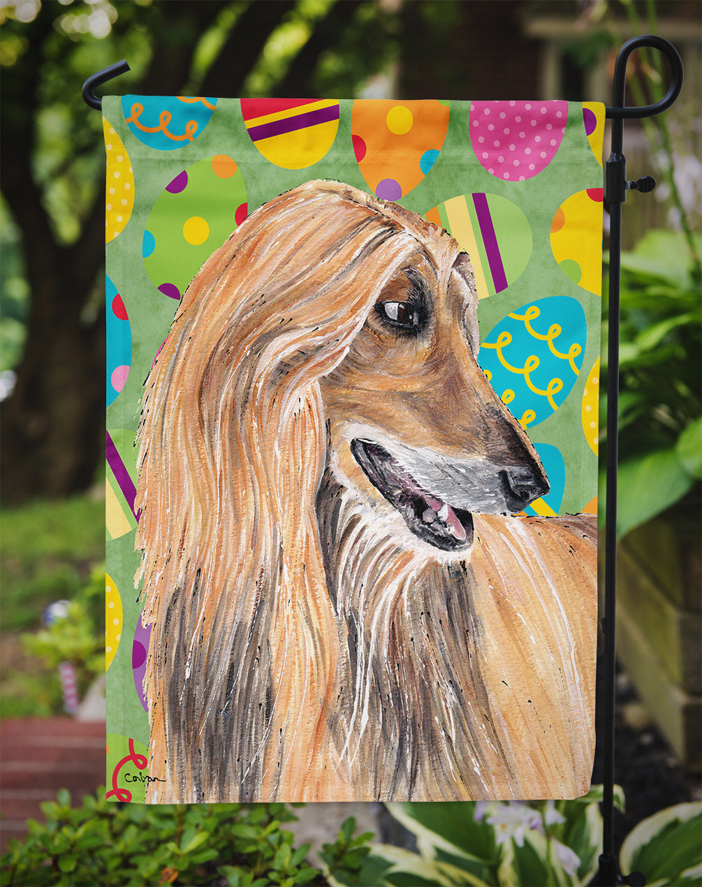 Afghan Hound Easter Eggtravaganza Garden Flag Mailbox Decorative Yard Banner Outside Patio Artwork for Flower Beds, Garden Size, Multicolor