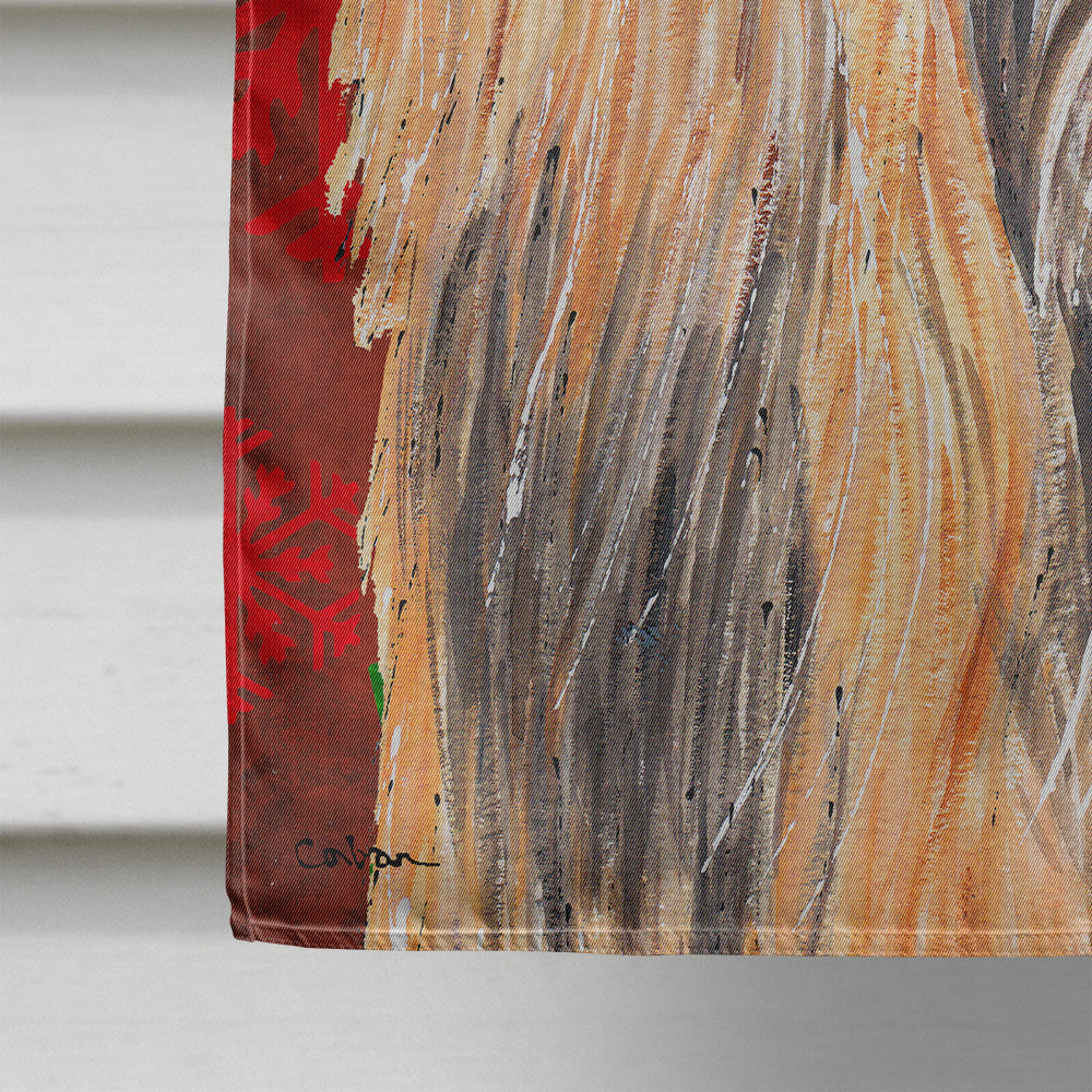 Afghan Hound Red Snowflakes Holiday Christmas House Flag 28x40 Porch Sleeve Pole Decorative Outside Yard Banner Artwork Wall Hanging, Polyester