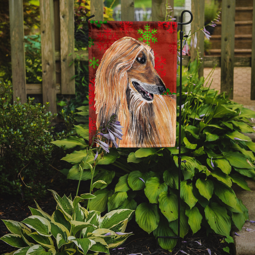 Afghan Hound Red Snowflakes Holiday Christmas Garden Flag Mailbox Decorative Yard Banner Outside Patio Artwork for Flower Beds, Garden Size, Multicolor