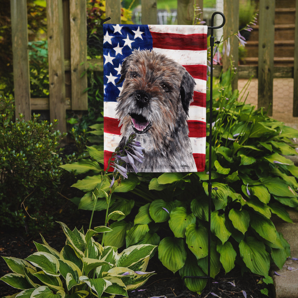 Border Terrier with American Flag Garden Flag Mailbox Decorative Yard Banner Outside Patio Artwork for Flower Beds, Garden Size, Multicolor