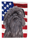 Brussels Griffon with American Flag Garden Flag Mailbox Decorative Yard Banner Outside Patio Artwork for Flower Beds, Garden Size, Multicolor