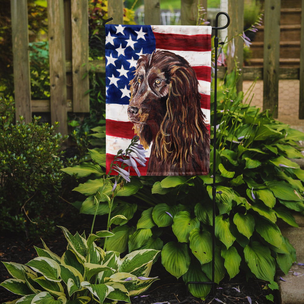 Boykin Spaniel with American Flag Garden Flag Mailbox Decorative Yard Banner Outside Patio Artwork for Flower Beds, Garden Size, Multicolor