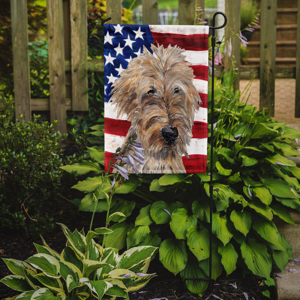 Golden Doodle with American Flag Garden Flag Mailbox Decorative Yard Banner Outside Patio Artwork for Flower Beds, Garden Size, Multicolor