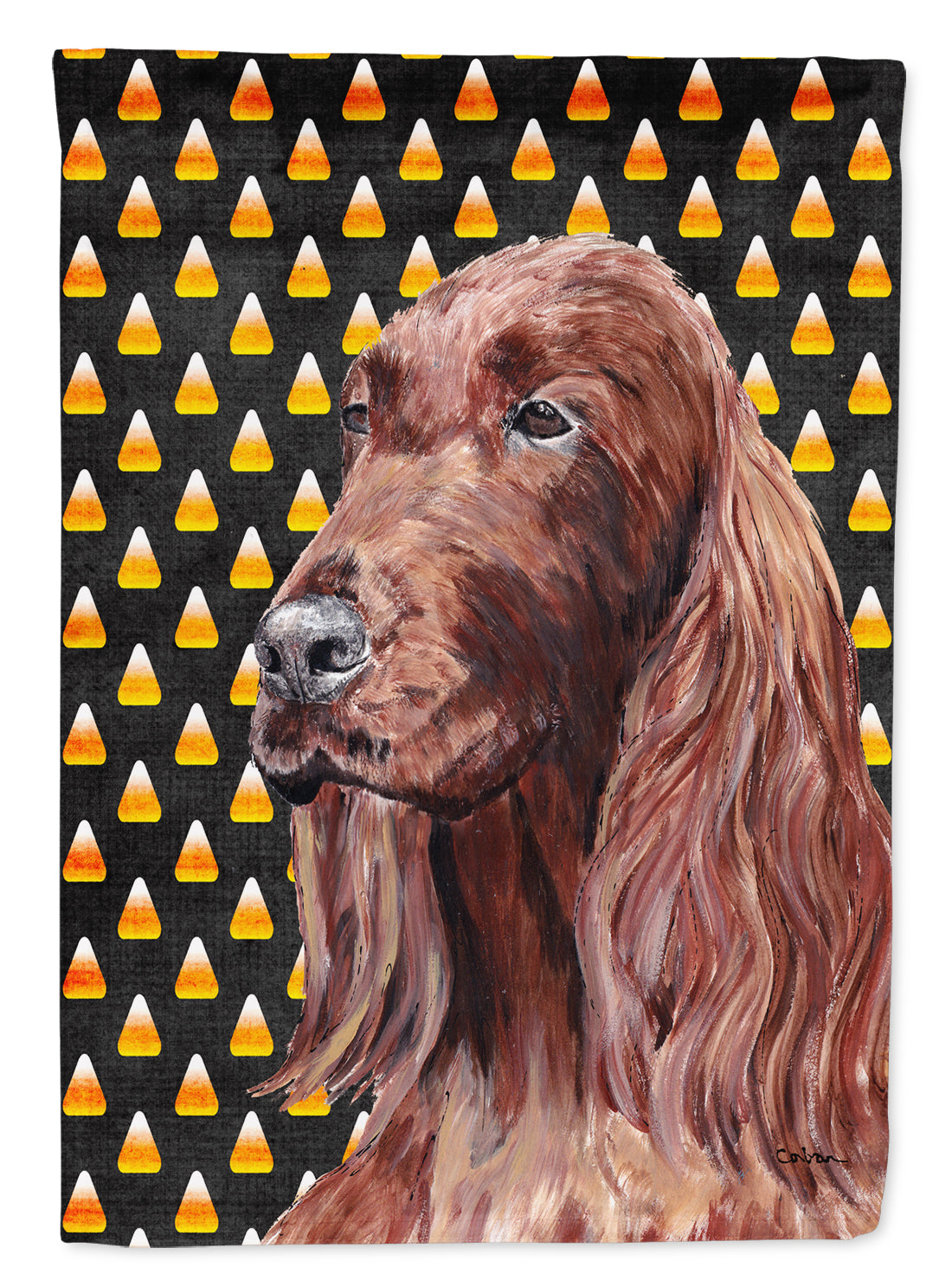 Irish Setter Candy Corn Halloween Garden Flag Mailbox Decorative Yard Banner Outside Patio Artwork for Flower Beds, Garden Size, Multicolor
