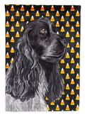 Black Cocker Spaniel Candy Corn Halloween House Flag 28x40 Porch Sleeve Pole Decorative Outside Yard Banner Artwork Wall Hanging, Polyester
