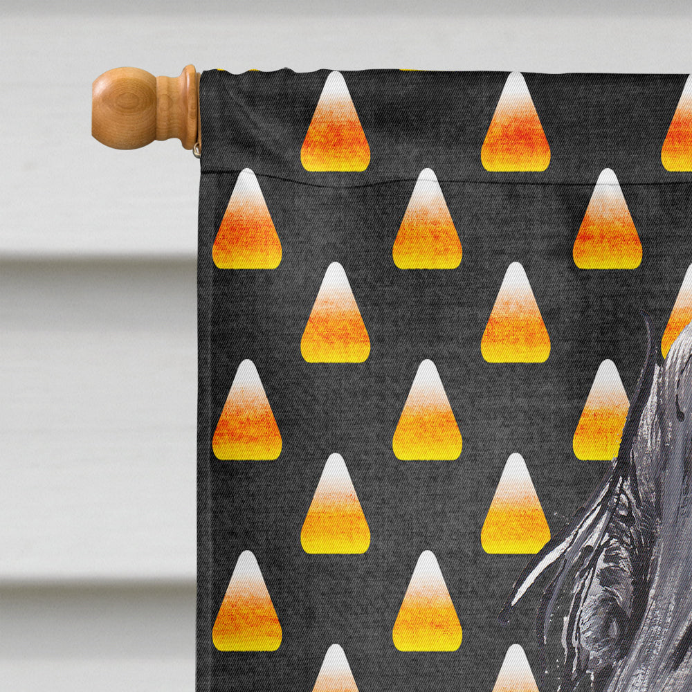 Black Cocker Spaniel Candy Corn Halloween House Flag 28x40 Porch Sleeve Pole Decorative Outside Yard Banner Artwork Wall Hanging, Polyester
