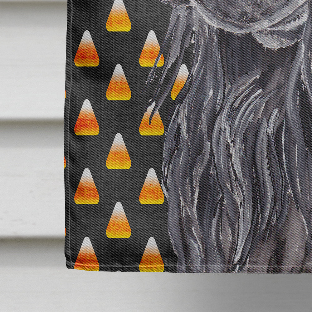 Black Cocker Spaniel Candy Corn Halloween House Flag 28x40 Porch Sleeve Pole Decorative Outside Yard Banner Artwork Wall Hanging, Polyester