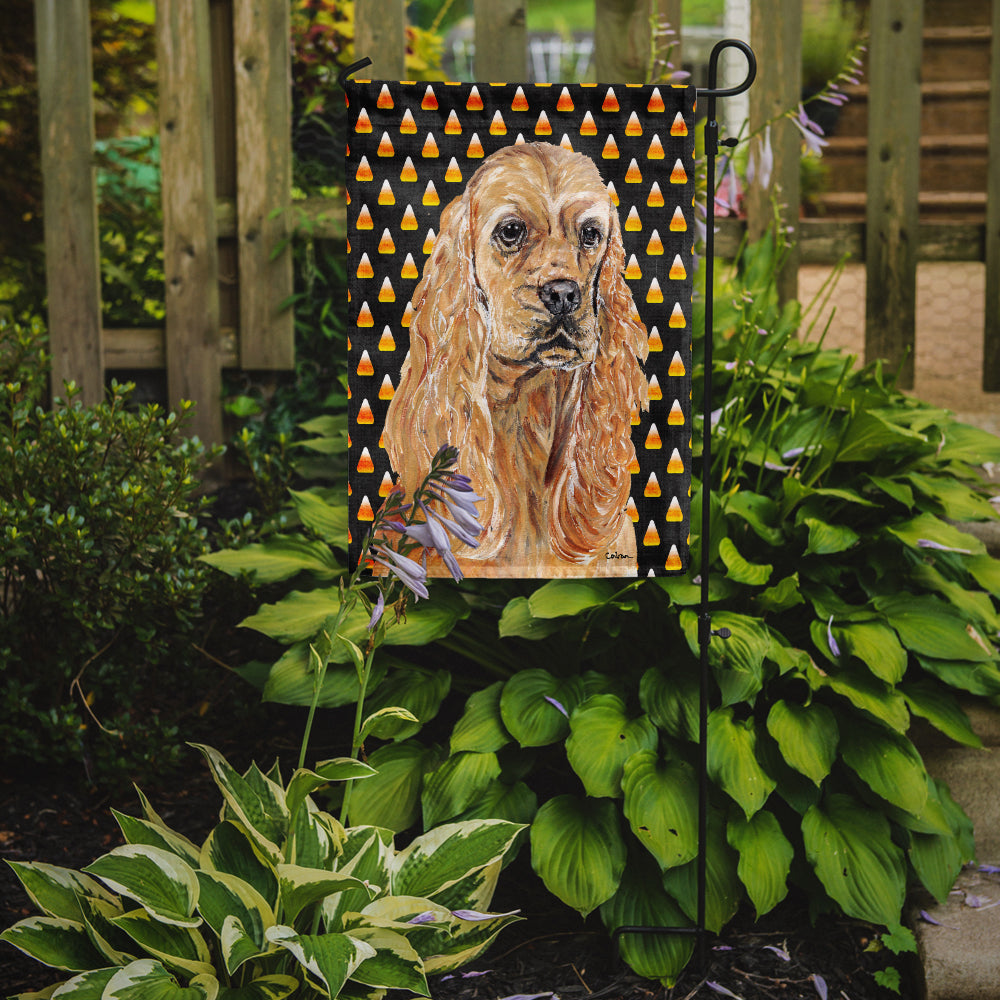 Buff Cocker Spaniel Candy Corn Halloween Garden Flag Mailbox Decorative Yard Banner Outside Patio Artwork for Flower Beds, Garden Size, Multicolor