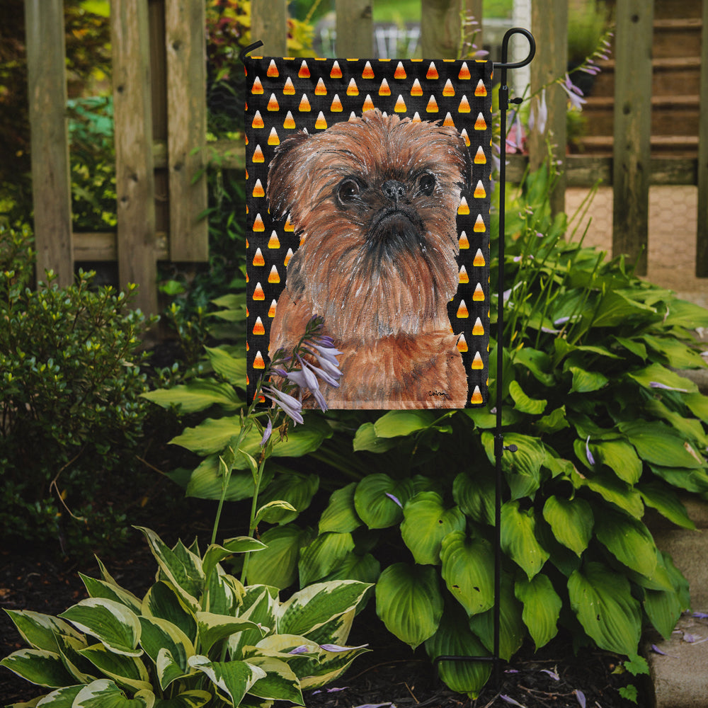 Brussels Griffon Candy Corn Halloween Garden Flag Mailbox Decorative Yard Banner Outside Patio Artwork for Flower Beds, Garden Size, Multicolor
