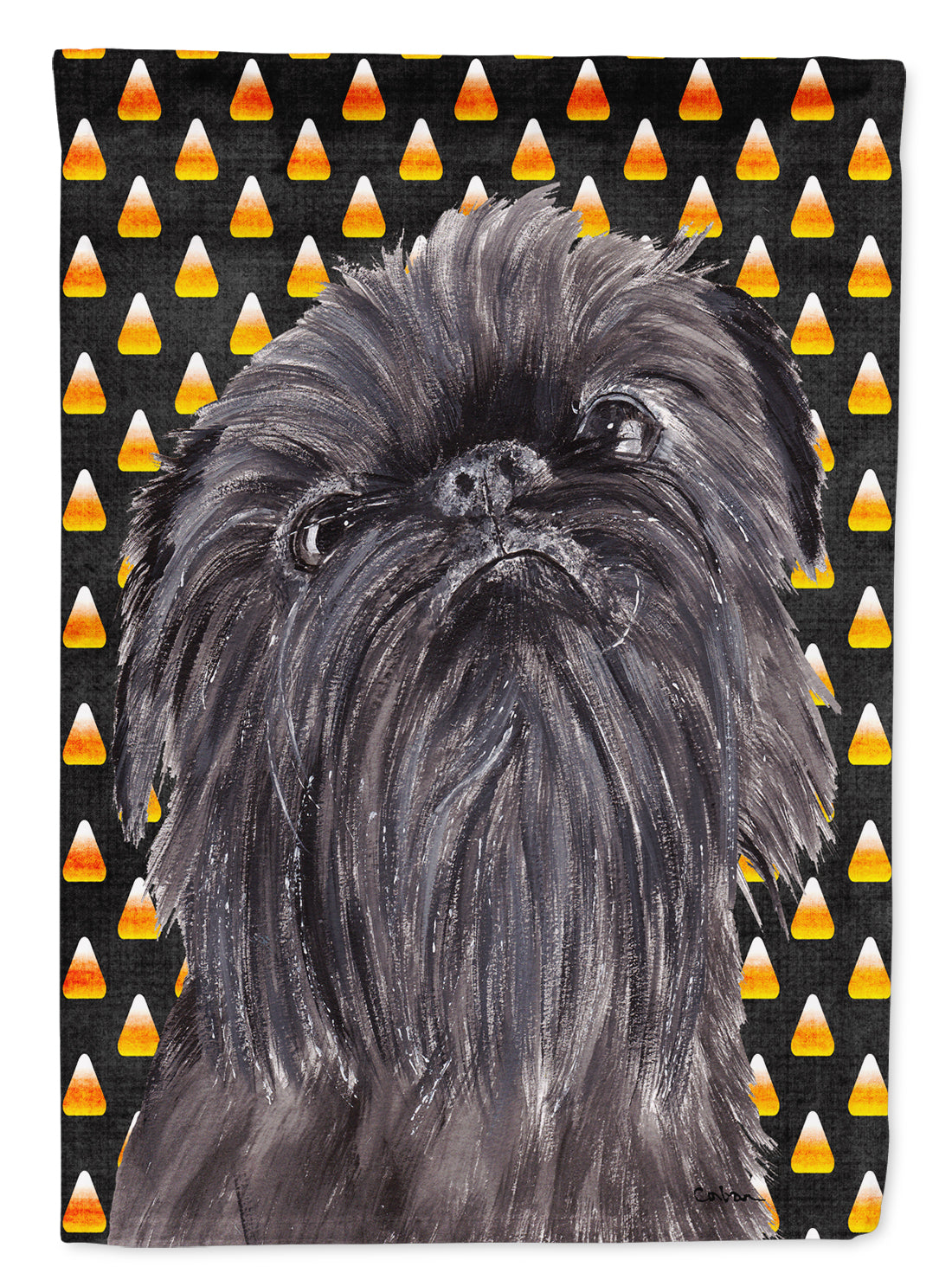 Brussels Griffon Candy Corn Halloween Garden Flag Mailbox Decorative Yard Banner Outside Patio Artwork for Flower Beds, Garden Size, Multicolor