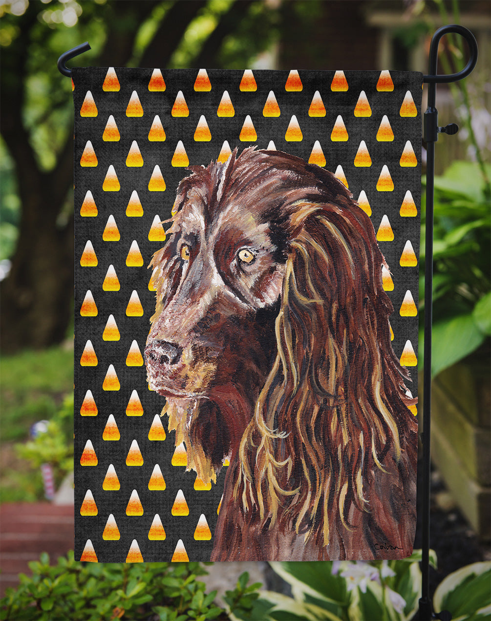 Boykin Spaniel Candy Corn Halloween Garden Flag Mailbox Decorative Yard Banner Outside Patio Artwork for Flower Beds, Garden Size, Multicolor