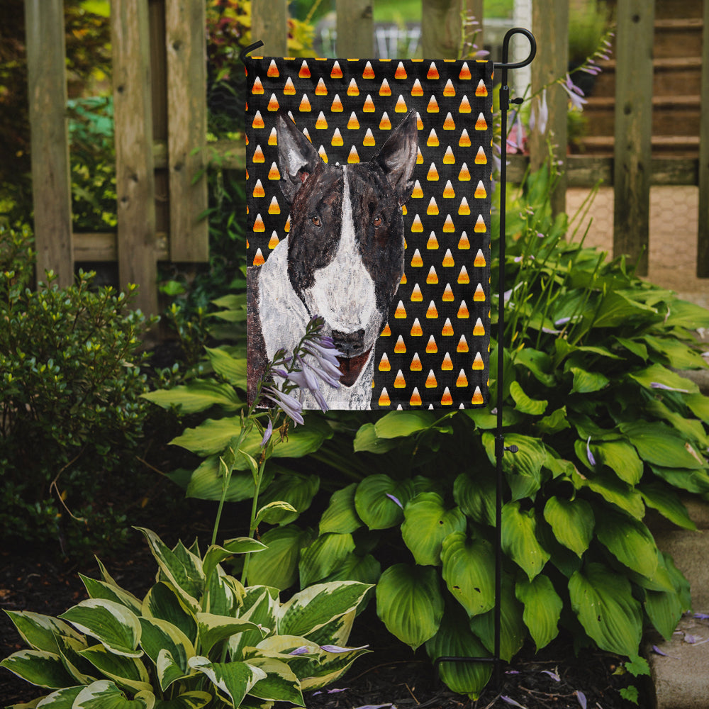 Bull Terrier Candy Corn Halloween Garden Flag Mailbox Decorative Yard Banner Outside Patio Artwork for Flower Beds, Garden Size, Multicolor