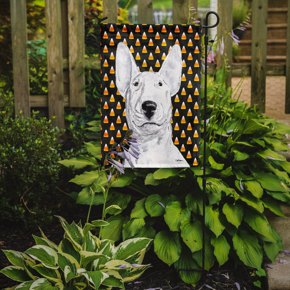 Bull Terrier Candy Corn Halloween Garden Flag Mailbox Decorative Yard Banner Outside Patio Artwork for Flower Beds, Garden Size, Multicolor