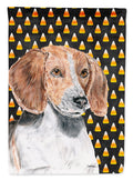 English Foxhound Candy Corn Halloween Garden Flag Mailbox Decorative Yard Banner Outside Patio Artwork for Flower Beds, Garden Size, Multicolor