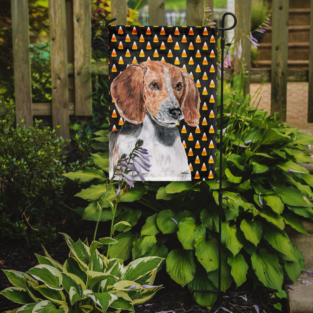English Foxhound Candy Corn Halloween Garden Flag Mailbox Decorative Yard Banner Outside Patio Artwork for Flower Beds, Garden Size, Multicolor