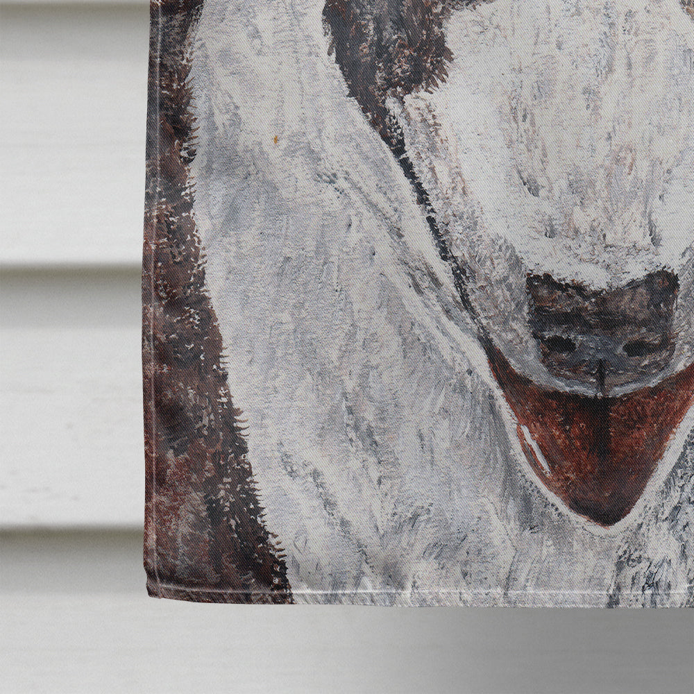 Bull Terrier Fall Leaves House Flag 28x40 Porch Sleeve Pole Decorative Outside Yard Banner Artwork Wall Hanging, Polyester