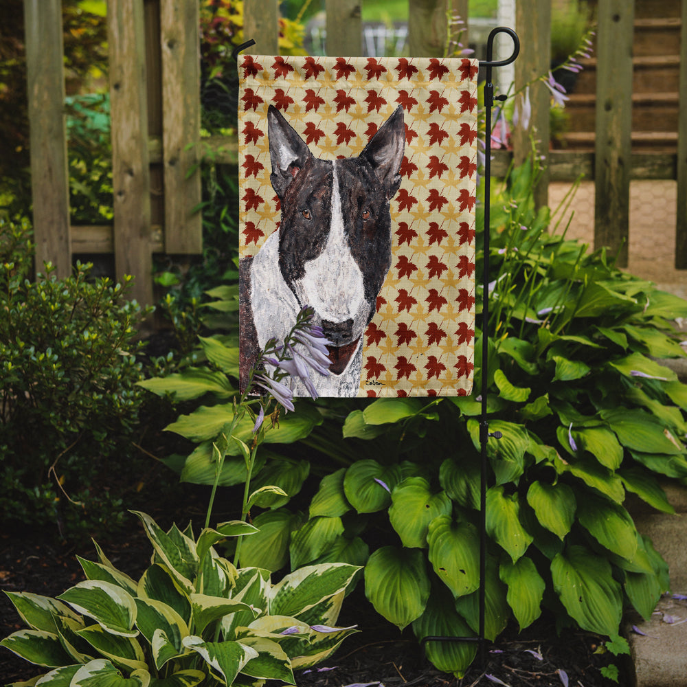 Bull Terrier Fall Leaves Garden Flag Mailbox Decorative Yard Banner Outside Patio Artwork for Flower Beds, Garden Size, Multicolor