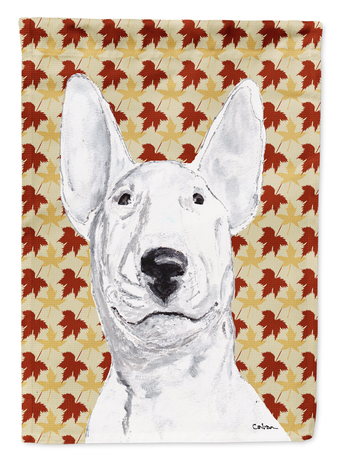 Bull Terrier Fall Leaves Garden Flag Mailbox Decorative Yard Banner Outside Patio Artwork for Flower Beds, Garden Size, Multicolor