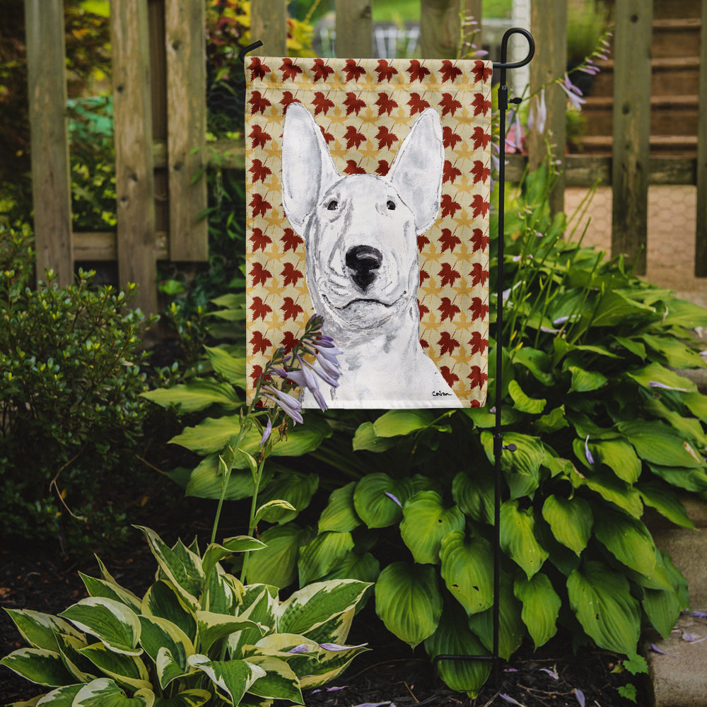 Bull Terrier Fall Leaves Garden Flag Mailbox Decorative Yard Banner Outside Patio Artwork for Flower Beds, Garden Size, Multicolor