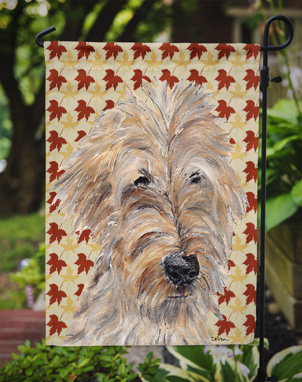 Golden Doodle Fall Leaves Garden Flag Mailbox Decorative Yard Banner Outside Patio Artwork for Flower Beds, Garden Size, Multicolor