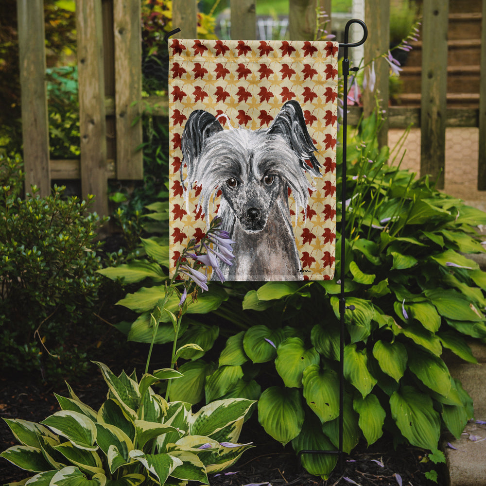 Chinese Crested Fall Leaves Garden Flag Mailbox Decorative Yard Banner Outside Patio Artwork for Flower Beds, Garden Size, Multicolor