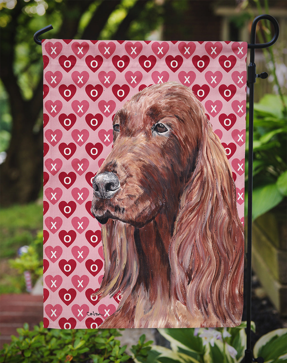 Irish Setter Hearts and Love Garden Flag Mailbox Decorative Yard Banner Outside Patio Artwork for Flower Beds, Garden Size, Multicolor