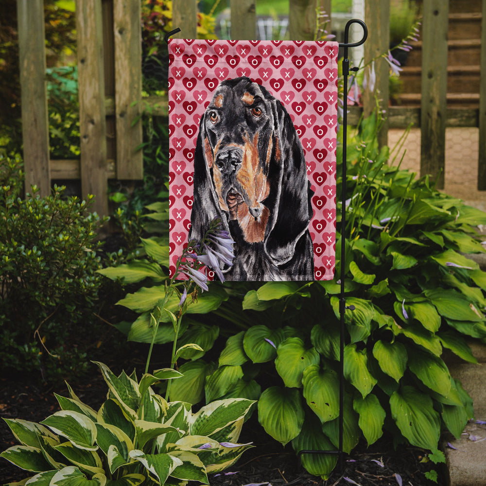 Black and Tan Coonhound Hearts and Love Garden Flag Mailbox Decorative Yard Banner Outside Patio Artwork for Flower Beds, Garden Size, Multicolor