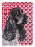Black Cocker Spaniel Hearts and Love Garden Flag Mailbox Decorative Yard Banner Outside Patio Artwork for Flower Beds, Garden Size, Multicolor