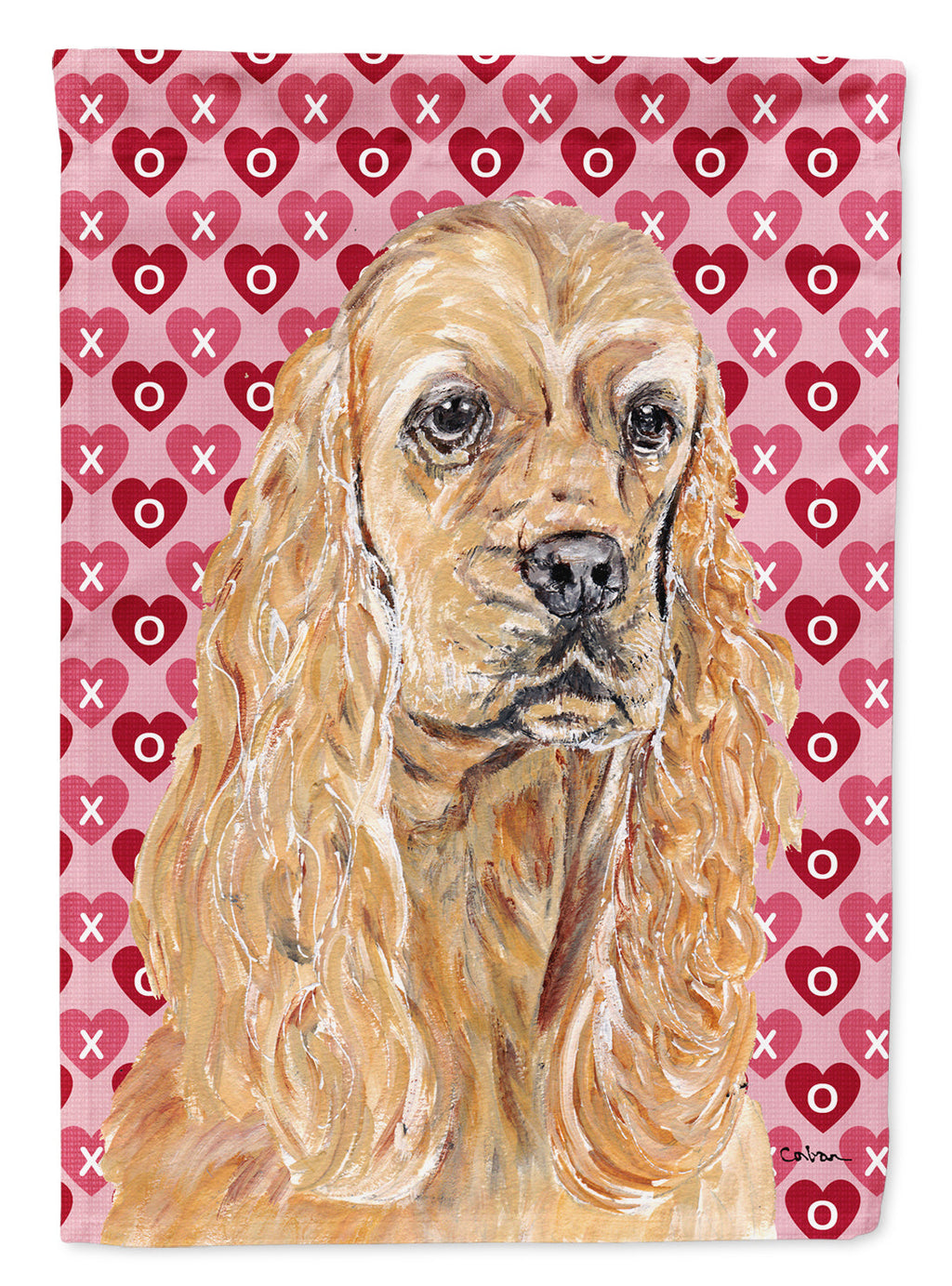 Buff Cocker Spaniel Hearts and Love Garden Flag Mailbox Decorative Yard Banner Outside Patio Artwork for Flower Beds, Garden Size, Multicolor