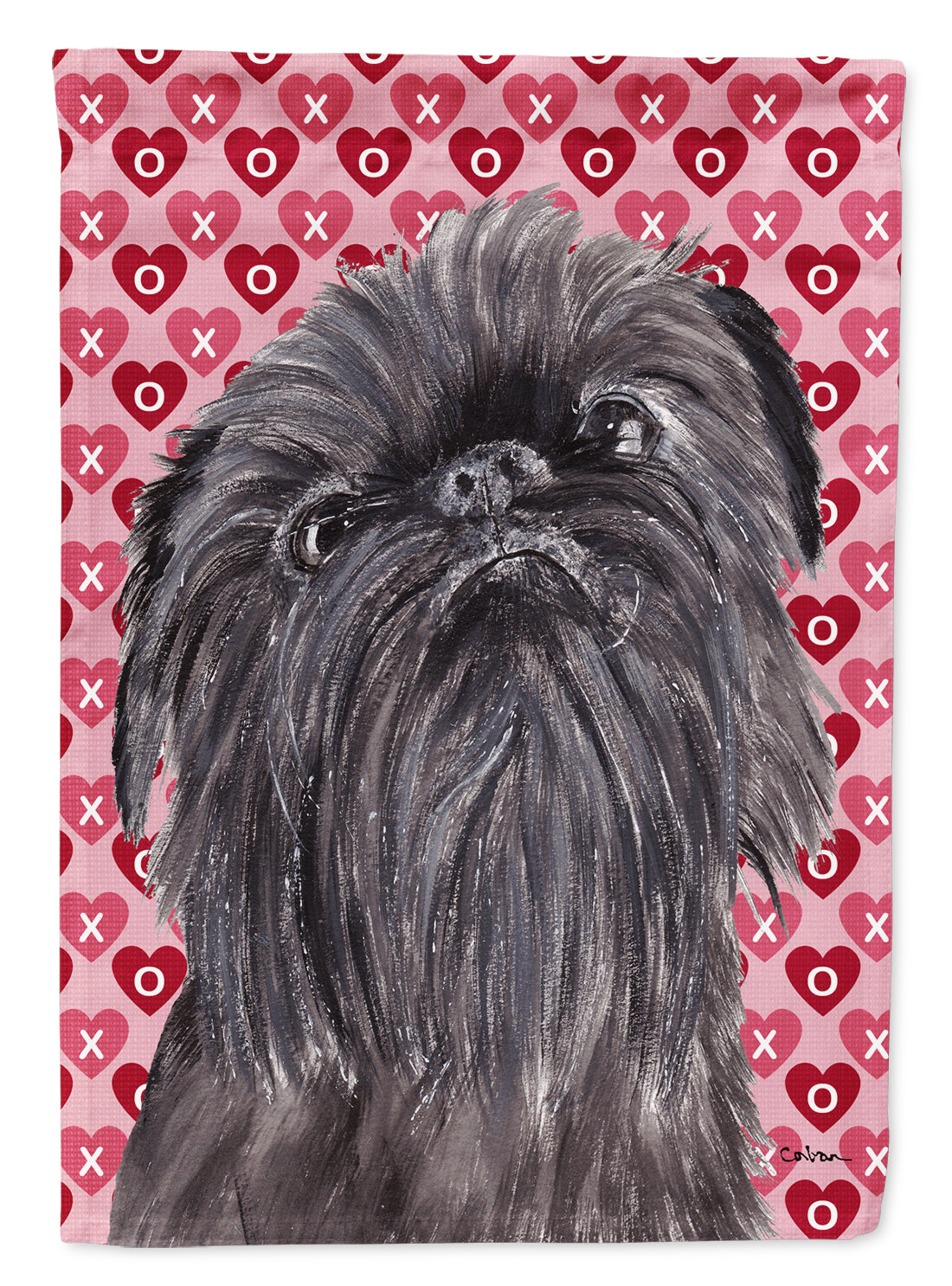 Brussels Griffon Hearts and Love Garden Flag Mailbox Decorative Yard Banner Outside Patio Artwork for Flower Beds, Garden Size, Multicolor