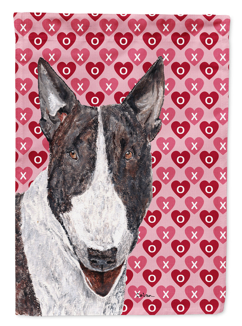 Bull Terrier Hearts and Love Garden Flag Mailbox Decorative Yard Banner Outside Patio Artwork for Flower Beds, Garden Size, Multicolor