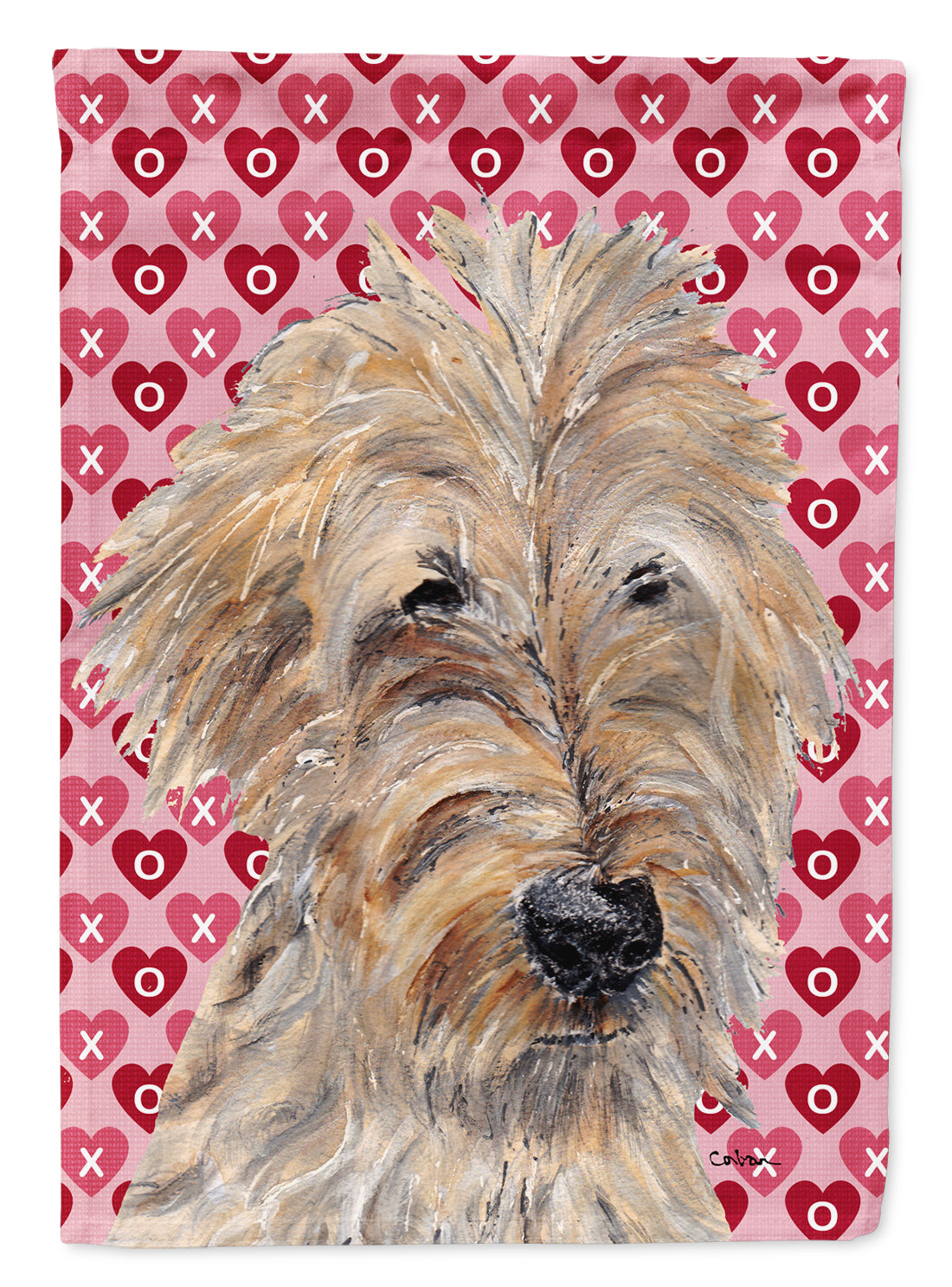 Golden Doodle Hearts and Love Garden Flag Mailbox Decorative Yard Banner Outside Patio Artwork for Flower Beds, Garden Size, Multicolor