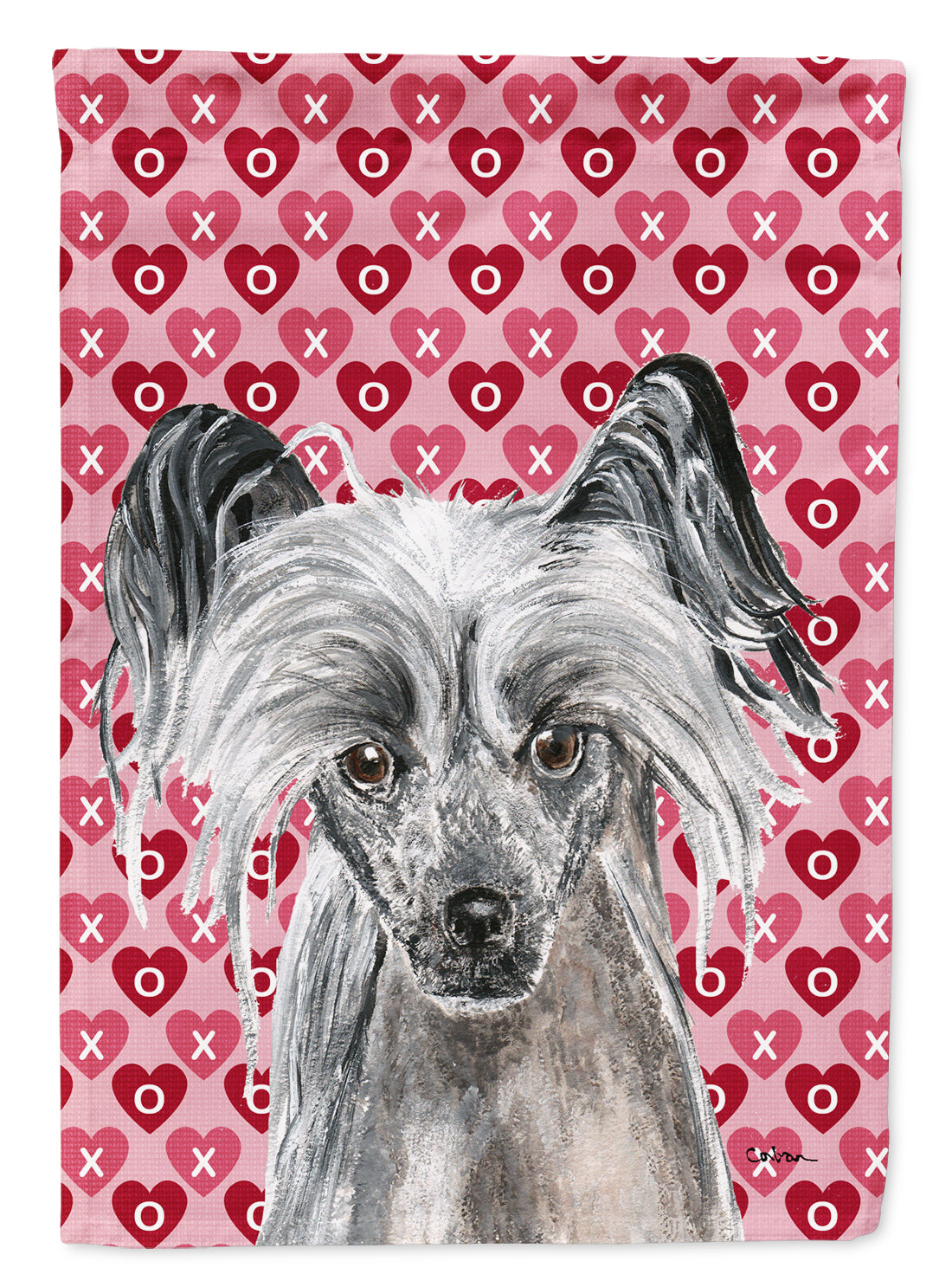 Chinese Crested Hearts and Love Garden Flag Mailbox Decorative Yard Banner Outside Patio Artwork for Flower Beds, Garden Size, Multicolor