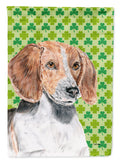 English Foxhound Lucky Shamrock St. Patrick's Day Garden Flag Mailbox Decorative Yard Banner Outside Patio Artwork for Flower Beds, Garden Size, Multicolor